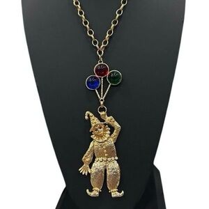 Rare Juliana D & E
Articulated Clown Pendant
Necklace Gold-tone Lucite Balloons